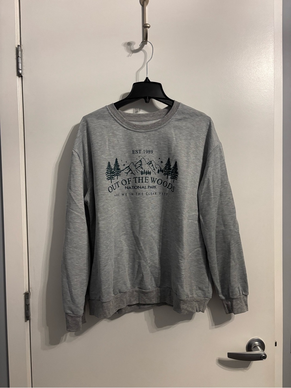 Women's Gray 'Out of the Woods' Graphic Crewneck Sweatshirt